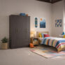 Closet Pequim Dark 4P 2C en dormitorio decorado