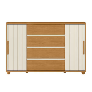 Cómoda Evidenza Rustic 2P 4C vista frontal– cajones y puertas espaciosas