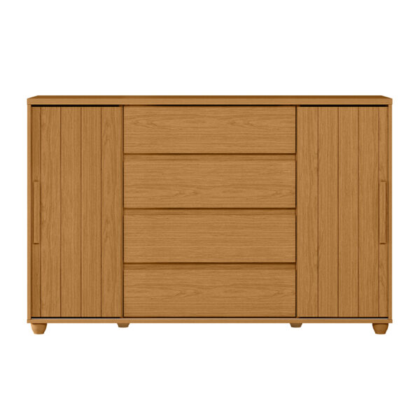 Cómoda Evidenza Rustic 2P 4C vista frontal– cajones y puertas espaciosas