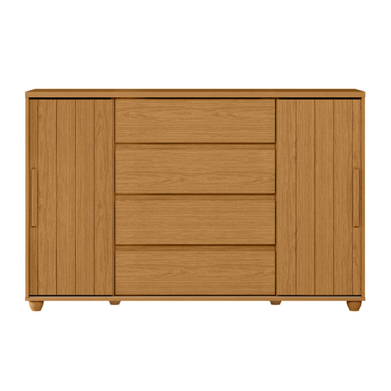 Cómoda Evidenza Rustic 2P 4C vista frontal– cajones y puertas espaciosas