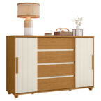 Cómoda Evidenza Rustic 2P 4C vista lateral – cómoda rústica para dormitorio