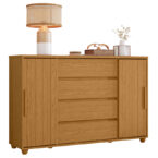 Cómoda Evidenza Rustic 2P 4C vista lateral – cómoda rústica para dormitorio