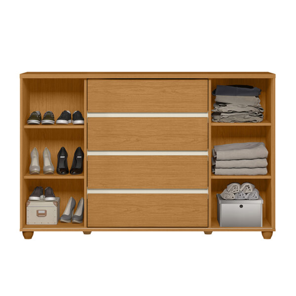 Cómoda Evidenza Rustic 2P 4C interior organizado – cajones y puertas espaciosas