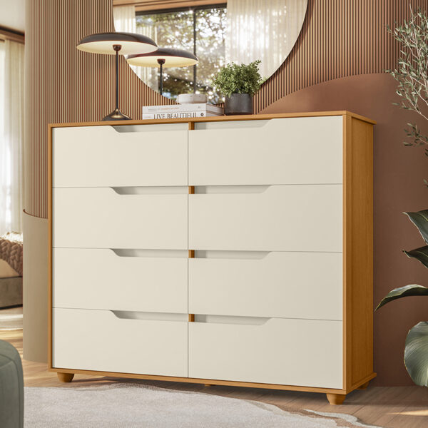 Cómoda Doble Evo en dormitorio decorado – mueble funcional y moderno