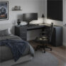 Escritorio Esquinero Grafito en ambiente moderno – escritorio en L grafito