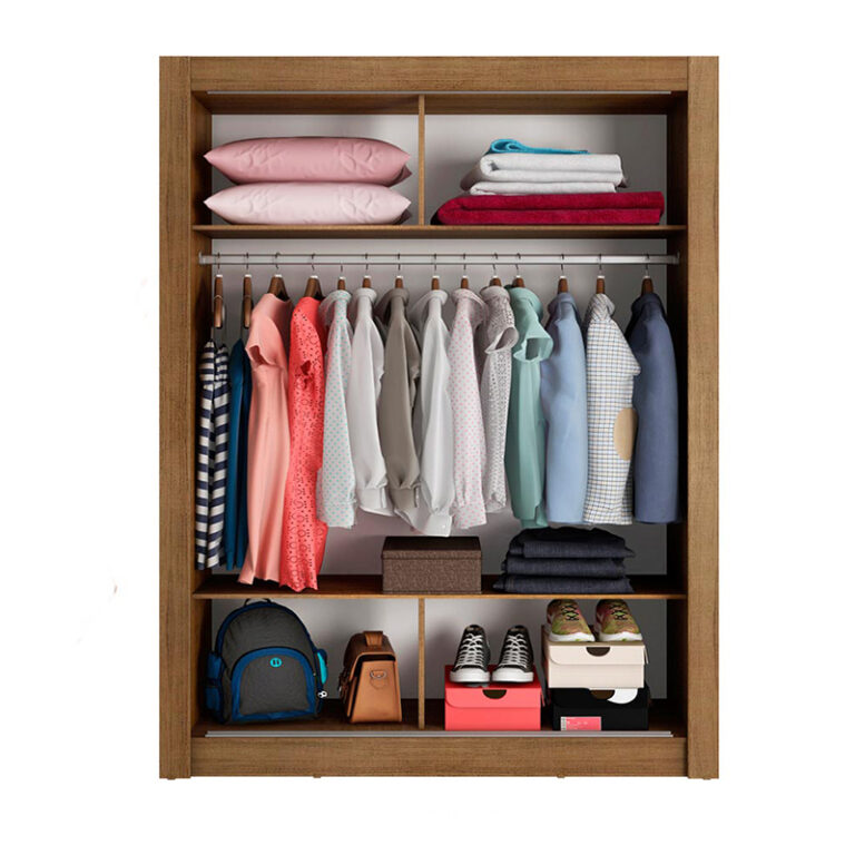 Closet Denver 2P repisas y barra interna – guardado de ropa organizado
