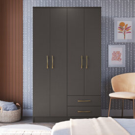 CLOSET_PEQUIM_DARK_4P_2C_271070RG Closet Pequim Dark 4P 2C en dormitorio decorado