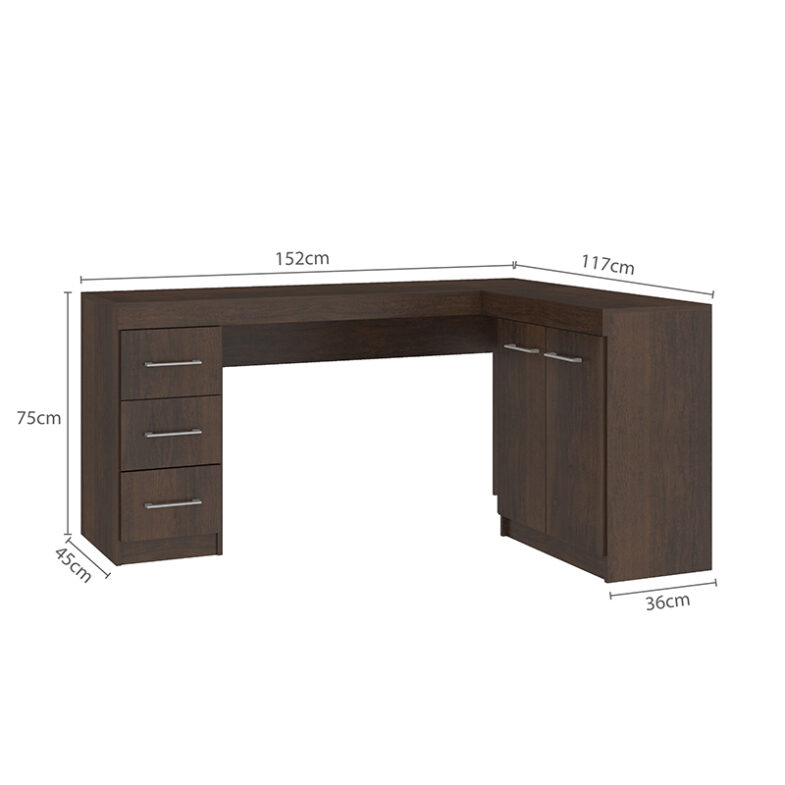 Escritorio New Llaima vista frontal con medidas – escritorio moderno para home office