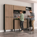 Cocina modular Madri Rustic con repisas y puertas – mueble de cocina modular humanizado