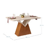 Medidas mesa Comedor Argo Lia 6S cubierta vidrio – comedor moderno