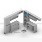 Distribución modular de cocina – organización y almacenamiento medidas