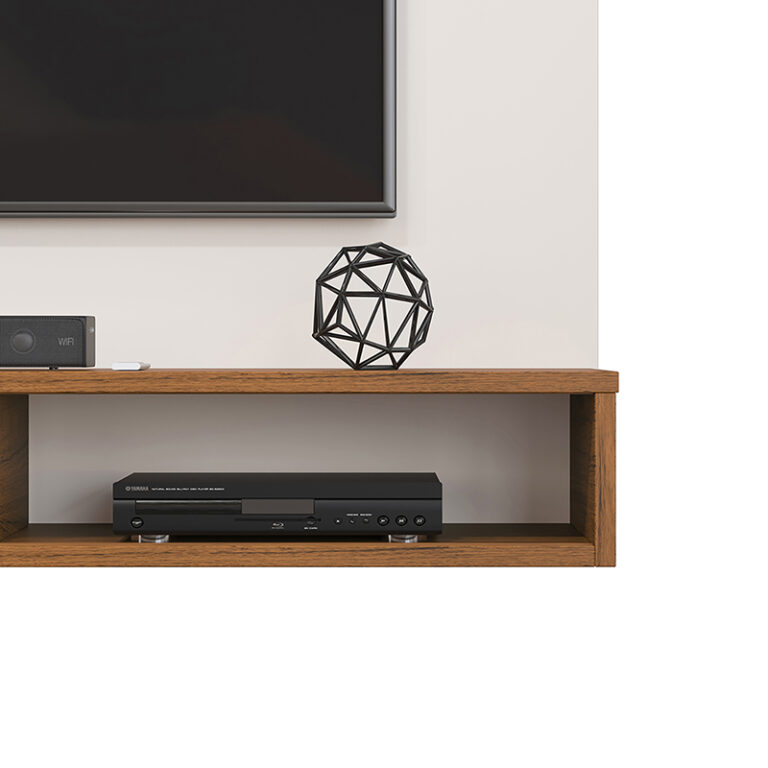 Panel Bento Light 60″ detalle estante y puerta – mueble de TV moderno