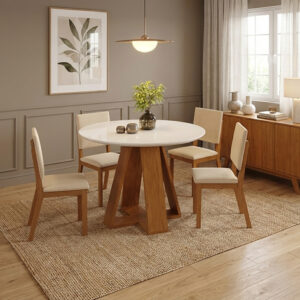 Comedor Celeste Talia 4S sala decorada – conjunto comedor acogedor