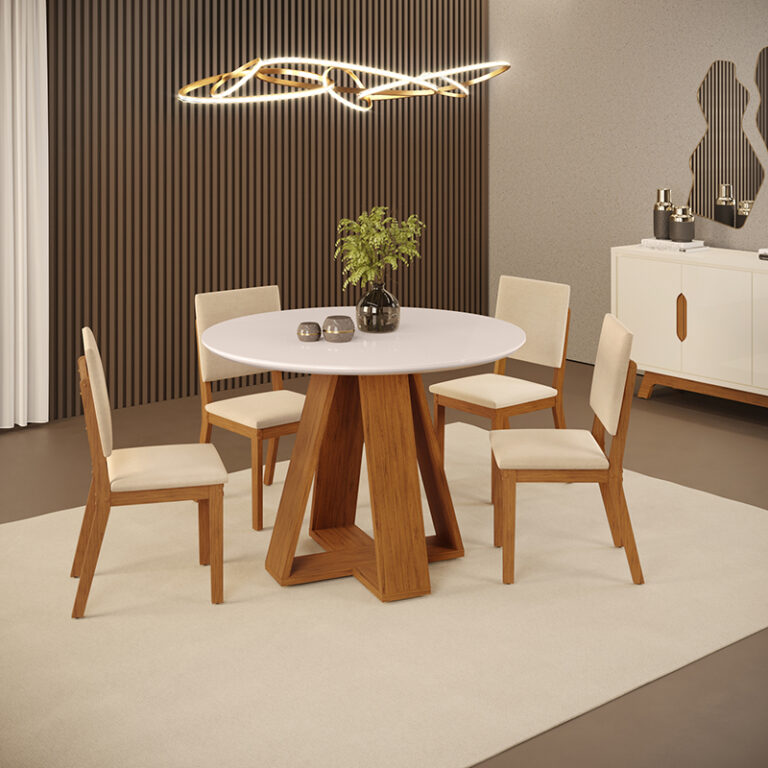 Comedor Celeste Talia 4S sala decorada – conjunto comedor acogedor