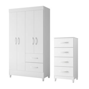 Set CLOSET 4P 2C + COMODA 4C Blanco