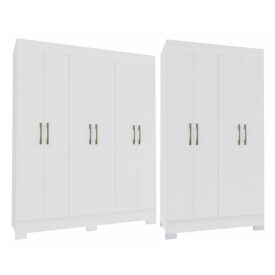 Set Closet Roma 6P 2C + Closet Roma 4P 2C Blanca