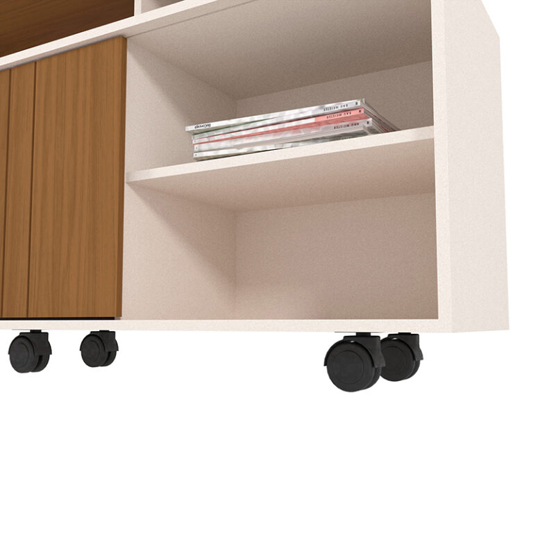 Detalle de materiales Rack Salvador 75″ – ruedas