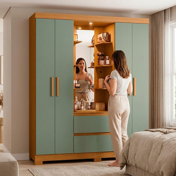 Closet Olimpia con espejo y luz, amplio. humanizado - vekkahome