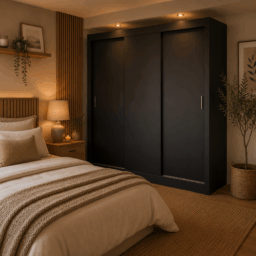 Clóset Mónaco Negro 3 Puertas 170 cm Moderno