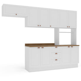 Cocina Modular Perola Royal 10P 3C Blanco/Cafe