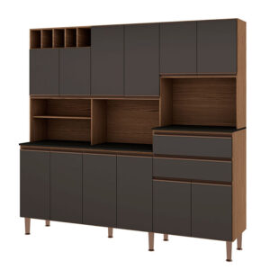 Kit Cocina Malbec Gris 12 Puertas  2 Cajones